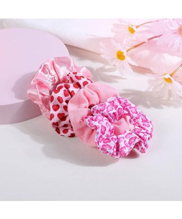 Valentine Pink Hair Scrunchies Set - 4pcs Galentine Hair Ropes & Ties | JHV31 - Buy Online on GoSupps.com