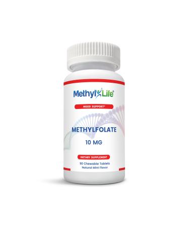Methyl-Life Purest L-Methylfolate 10 mg Pharmaceutical Grade Professional Strength Active Folate - 3 Months Supply. Chewables. Non-GMO. Gluten Free Methylfolate