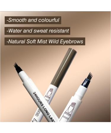 2024 Upgraded 4-Fork-Tip Brow Tint Pencil Lasting Waterproof Brow Pencils Brush Create Natural Hair-Like Defined Brows Last All-Day (DARK COFFEE) - Buy Online on GoSupps.com
