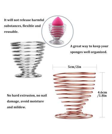 2 Pieces Makeup Blender Sponge Holder - Rose Gold & Silver Metal Stand for Makeup Sponges | International Shipping - Buy Online on GoSupps.com