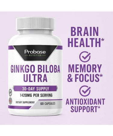 Probase Nutrition Ginkgo Biloba Ultra 60 Capsules 30-Day Supply - Buy Online on GoSupps.com