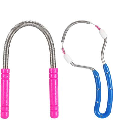 2 Pieces Spring Facial Hair Remover Manual Epilator Spring Face Hair Roller Threading Epilator Tools for Face Hair Removing Supply
