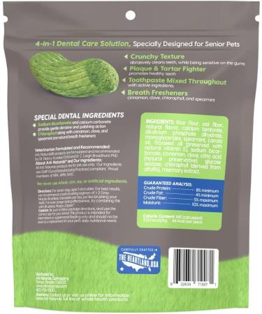 Gray Muzzle Brushless Toothpaste Dental Chews for Senior Large Breed Dogs - Vet Recommended for Plaque, Bacteria & Tartar Control | 1 Pack - Buy Online on GoSupps.com