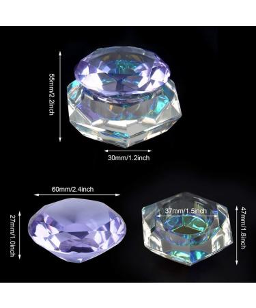 Kapmore Diamond Shape Glass Nail Dish with Lid Portable Manicure Crystal Bowl Fashion Nail Powder Cup Holder Glassware Care Tool for Manicure - Buy Online on GoSupps.com
