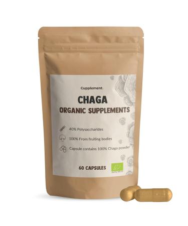 Cupplement | Chaga Capsules 60 pieces | Organic | 450 mg per capsule of the highest quality | 2 capsules per day | mushroom