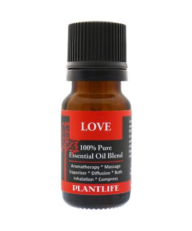 Plantlife Love Aromatherapy Essential Oil Blend - Straight from The Plant 100% Pure Therapeutic Grade - No Additives or Fillers - Made in California 10 ml Love 0.34 Fl Oz (Pack of 1)
