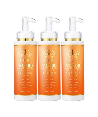 AILKE BOOST LUSTER AILKE VC100 Plus Essence Body Lotion Moisturizing Whitening Anti-Wrinkles & Aging Improve Dull Skin Lightening Body Cream For All Skin Types 300 ml (Pack of 3)