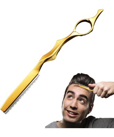 Hair Cutting Razor Haircut Razor Alloy Handle Stainless Steel Cutter Hair Razor - Hair Cutting Tool Anti-Slip Grip Hair Texturing Thin Hair Barber Razor for Men and Women gold - Buy Online on GoSupps.com