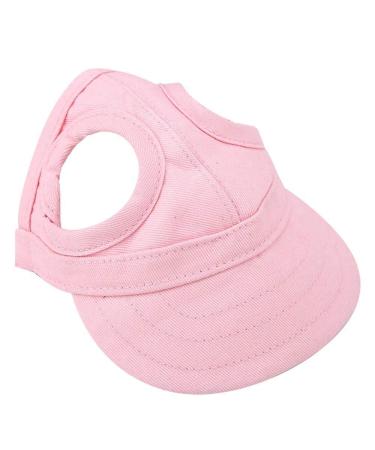 PSPSOP Eisable pet dog baseball cap sport cap hat outdoor hat sun protection baseball cap visor design dog sport hat with ear holes (S-rosa) s rosa