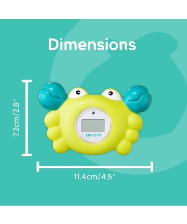 Aycorn Digital Baby Bath Thermometer - LED Fahrenheit Water & Room Temperature Monitor with Safety Warning - Infant Floating Bath Toy - Buy Online on GoSupps.com