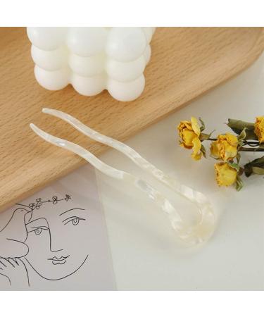 French Twist Hair Stick Clip Vintage Celluloid Acetate Large Wavy U-Shaped Hairpin Tortoise for Shell Updo Chignon Pin Bun Holder Barrette Styling Accessories 5 - Buy Online on GoSupps.com