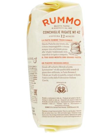  Italian Gourmet E.R. Rummo Conchiglie Rigate n.42 Pasta Lenta Lavorazione Durum Wheat Semolina 500 g Bronze Design + Italian Gourmet Pulp 400 g - Buy Online on GoSupps.com