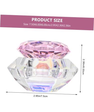VINTORKY Clear Nail Polish 1pc nail art crystal cup nail tools manicure nail art cups crystal art glass crystal cup with lid self made crystal cup for nail art Hexagon Cups 7.5x6cm Pink - Buy Online on GoSupps.com