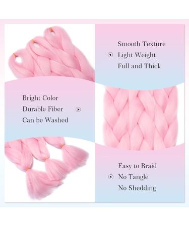 Tess Braids Extensions 60 cm - 5 Pack Jumbo Kanecalon Hair Braids for Box Braids - 100g Pink #10 - Buy Online on GoSupps.com