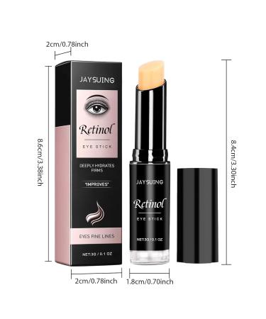 Retinol Eye Stick for Anti-Aging Under Eye Treatment with Castor Oil Coconut Oil & Squalane to Reduce Fine Lines Dark Circles Deeply Hydrating & Firming 0.1 oz - Buy Online on GoSupps.com