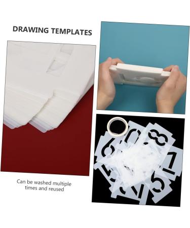 NUOBESTY 1 Set 10pcs Hollow Number Template Kids Painting Templates Letter Drawing Molds Spray Paint Graffiti White 15X11X0.1CM - Buy Online on GoSupps.com