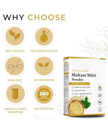 100% Natural Multani Mitti powder for Exfoliating Soothing Nourishing 200 Grams - Buy Online on GoSupps.com