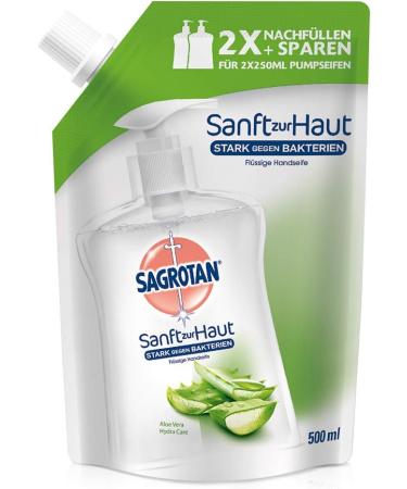 Sagrotan Aloe Vera Hand Soap Refill Bag Liquid Hand Soap 500 ml - Buy Online on GoSupps.com
