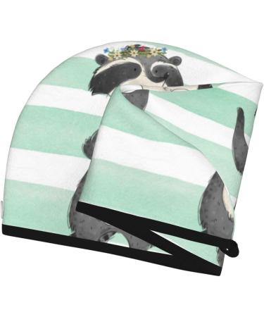 Soft Super Absorbent Cute Raccoon Microfiber Hair Towel Wrap for Women - Quick Dry Coral Velvet for Long Curly & Thick Hair - Buy Online on GoSupps.com