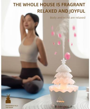 SereneMist Aroma Diffuser with Remote Control - 300ml Essential Oil Diffuser & Humidifier Christmas Lucky Tree Design 7-Color LED Light - Ideal for Home & Office - Buy Online on GoSupps.com