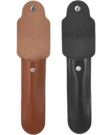 Patikil Leather Razor Protective Cover 2-Pack | Double Edge Razor & Vagina Shaver Protection | Travel-Friendly Black & Brown Case - Buy Online on GoSupps.com