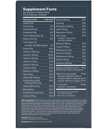 NOOM Chocolate Protein Powder for Weight Loss | Supports Lean Muscle & Body Mass | Reduces Nausea & Stabilizes Blood Glucose | Doctor Recommended | 50% Daily Vitamins | International Shipping Available - Buy Online on GoSupps.com