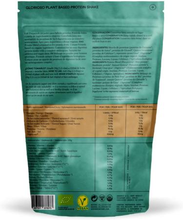 Glorioso Super Nutrients - Vegan Protein Powder Organic - 400g - Neutral Flavor - Vegetable Protein for Weight Gain - Lactose Free - Buy Online on GoSupps.com