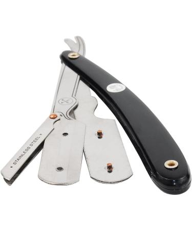 Buy Parker SRB Replaceable Blade Straight Edge Barber Razor Shave Set - Pure Badger Brush Chrome Stand & 100 Blades for Smooth Shaving - Buy Online on GoSupps.com