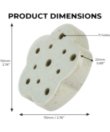 Eco-Friendly Lotus Shaped Clay Floral Holder for Happy and Wealthy Floral Arrangements - White, 2.76 inches - Buy Online on GoSupps.com
