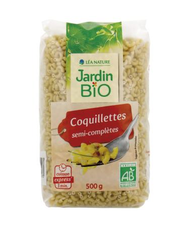 AUCHAN Pack of 3 units *** JARDIN BIO ETIC Semi-wholemeal pasta shells quick cooking time 3 min 500g
