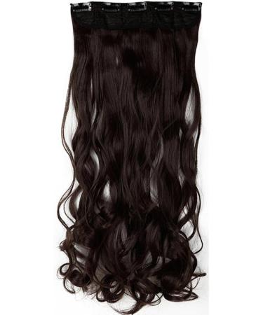 29"/73cm One Piece Clip In Hair Extensions Curly 130g Hairpieces Wavy 5 Clips Women Beauty - Medium Brown - Buy Online on GoSupps.com