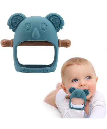 Koala Teething Toys for Babies 0-6 Months  Glue-Free Handle Baby Teething Toys  Never Drop Baby Chew Toys for 1+ Months Infants Babies Soothing Pacifier Sucking Needs Baby Toys  Navy Blue