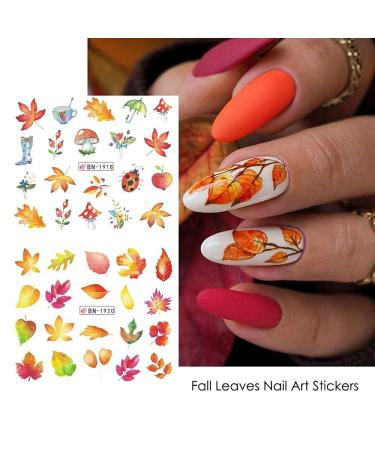 Fall Nail Art Stickers - Autumn Water Decals for Women - 12 PCS Thanksgiving Design Sticker - Maple Leaves, Turkey, Pumpkin - Nail Supplies for Acrylic Nails - Fall B - Buy Online on GoSupps.com