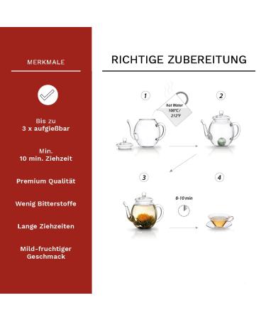 Creano Heart-Shaped Gift Set: 6 Types of White Tea + 500ml Glass Teapot Perfect Gift for Women & Tea Lovers - Buy Online on GoSupps.com