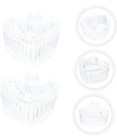 POPETPOP 2pcs Crystal Glass Stained Glass Acrylic Liquid Bowl Nail Tech Accessories Crystal Heart Shape Glassware Jewelry Holder Mini Nail Polish Bowl With Cover Washing up medium Assorted Color - Buy Online on GoSupps.com