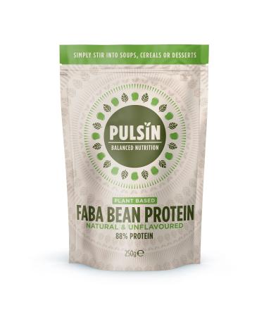 Pulsin - Natural Unflavoured Vegan Faba Bean Protein Powder - 250g - 8.8g Protein 0.2g Carbs 42 Kcal Per Serving - Gluten Free Palm Oil Free & Dairy Free Protein Unflavoured 250g