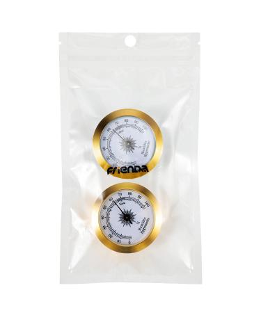 2 Piece Gold Analog Mechanical Hygrometer Set - 2 Inch Round Humidity Gauge for Cabinets and Cans - Buy Online on GoSupps.com
