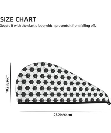 Quick-Dry Hair Towel Wrap - Soccer Design | Hair Drying Towel with Button for Effortless Drying - Buy Online on GoSupps.com