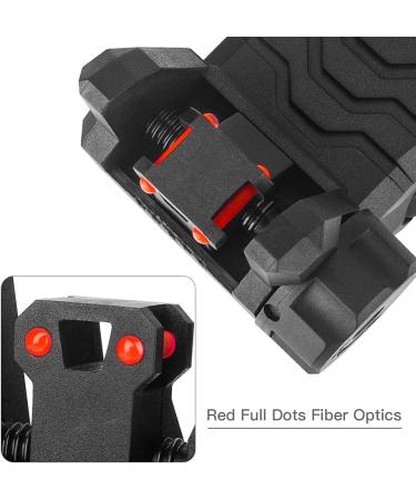 Aecktech Green & Red Full Dots Polymer Fiber Optics Iron Sights Set - Front & Rear | Black - Buy Online on GoSupps.com