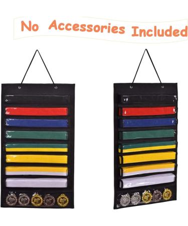 Karate Martial Arts Belts Storage Organizer - Holds 8 Belts & 5 Medals | Durable Black Taekwondo Belt Display - Buy Online on GoSupps.com