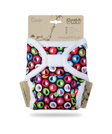 Petit lulu size 2 Prefold pul overstates with tabs (5-16 kg) Klett One Size diaper overpotes baby diaper pants washable & waterproof cloth diapers Made in EU (colorful hearts)