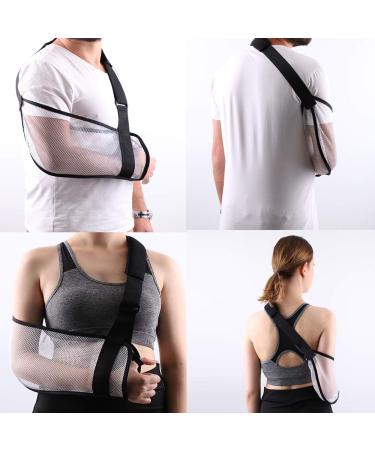 Mesh Shoulder Sling for Rotator Cuff Surgery Recovery - Arm Brace Support for Men and Women (White) - Buy Online on GoSupps.com