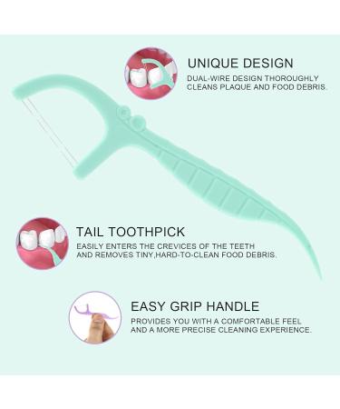 WLSHYF Sustainable Dental Pick Organizer | Automatic Dental Floss Dispenser with 10 Floss Picks | Eco-Friendly Tooth Care Solution for Adults (Purple & Green) - Buy Online on GoSupps.com