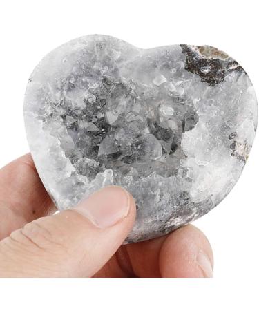 Natural Crystal Natural Agate Geode Heart Shape Stone Crystals Halves Stones Slice Specimen Collection Loving Gifts 55-65mm Home Goods (Size : 2pcs) - Buy Online on GoSupps.com