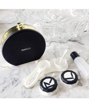 Angela Mini Contact Lens Hard Case - Stylish Travel Kit with Mirror Tweezers & Cute Perfume Shape - White - Buy Online on GoSupps.com