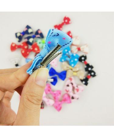 Hixixi 32 Pcs / 16 Pairs Multicolor Beauty Pet Cat Dog Hair Bows Hair Clips Groomin g Accessories 1.6"x0.9" Pink Black Heart - Buy Online on GoSupps.com