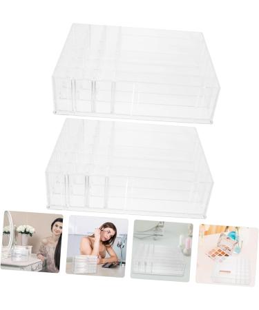 Housoutil 2pcs Transparent Desktop Simple Detachable Holder Items Durable Cosmetic Dressing Multi-Grid Table - Buy Online on GoSupps.com
