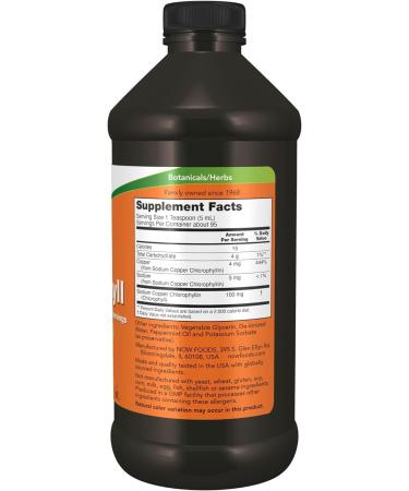 Now Supplements Liquid Chlorophyll Super Concentrated Boost Energy Mint Flavor 473ml - Buy Online on GoSupps.com