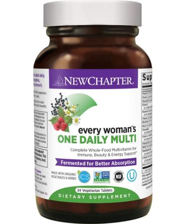 New Chapter Women's Multivitamin + Immune Support | 24 Count | Fermented with Whole Foods & Probiotics | Iron, B Vitamins, Organic Non-GMO Ingredients - Buy Online on GoSupps.com