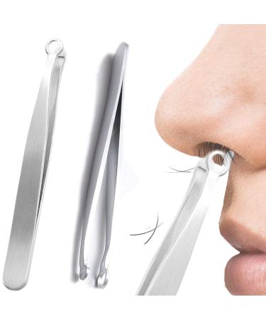 Behind nasal hair trim tweezers nasal hair scissors rounded stainless steel tip for safety small and travel-friendly eyebrow-nose hair tweezers round lace